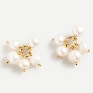 NWT J. Crew Tri-Drop Freshwater Pearl Earrings